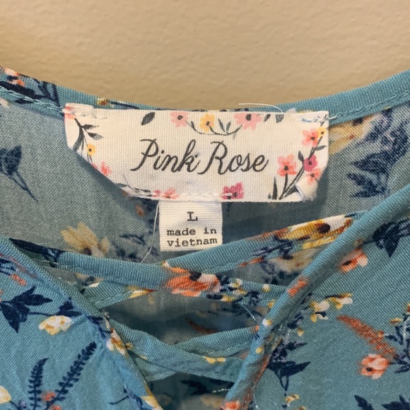 Light-Weight Pink Rose Floral Romper - Picture 4 of 7